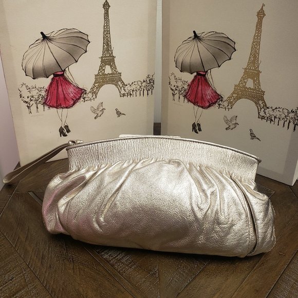 Banana Republic Pewter Metallic Wristlet/Clutch - Picture 1 of 4